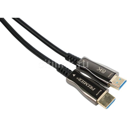 Кабель соединительный аудио-видео PREMIER 5-806 40.0, HDMI (m) — HDMI (m), ver 2.1, 40м, GOLD, черный