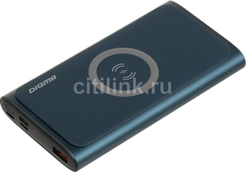 Внешний аккумулятор (Power Bank) Digma DGPQ10G, 10000мAч, синий [dgpq10g22cbl]