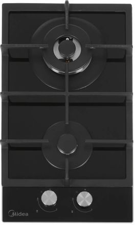 Газовая варочная панель Midea MG3260TGB, 2 конфорки, закаленное стекло, черный