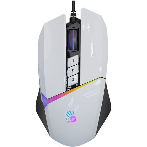 Мышь проводная A4TECH Bloody W60 Max, игровая, оптическая, USB, 10000dpi, белый [w60 max (panda white)]