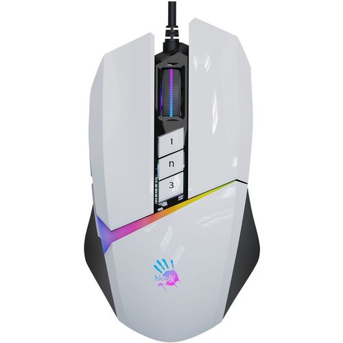 Мышь проводная A4TECH Bloody W60 Max, игровая, оптическая, USB, 10000dpi, белый [w60 max (panda white)]