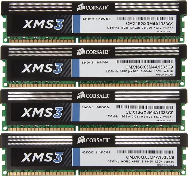 Corsair XMS3 CMX16GX3M4A1333C9 DDR3 4x 4 1333 DIMM Ret 629198