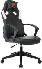 Изображение товара Игровое кресло ZOMBIE 50 BW на колесиках из экокожи черный белый