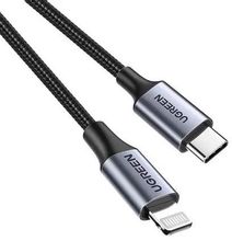 Изображение товара Кабель UGREEN US304 Lightning - USB Type-C 1м серый MFI