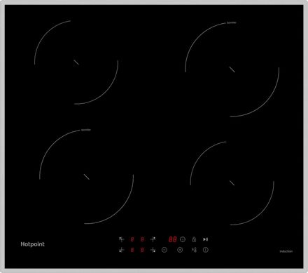 Индукционная варочная поверхность HOTPOINT HQ 1760SC IX, конфорок: 4 шт., стеклокерамика, независимая, черный