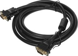 Изображение товара Кабель аудио-видео UGREEN VG101,  VGA (m) -  VGA (m),  3м, GOLD,  ф/фильтр,  черный [11631]
