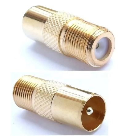 Адаптер антенный PREMIER 4-622G/2,  Coax (m) -  F-TV(f),  75Ом,  GOLD,  золотистый