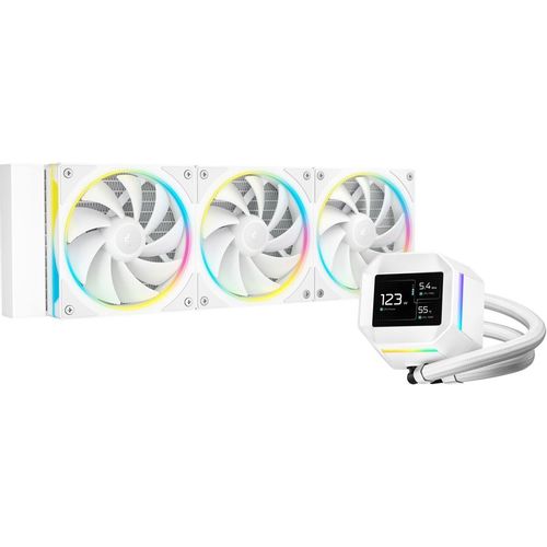 Система водяного охлаждения DeepCool LM360, LCD, 4-pin, ARGB, 120мм, белый, retail [r-lm360-whdmmc-1]
