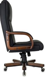 Кресло руководителя Бюрократ T-9932Walnut, кожа, до 150кг, черный