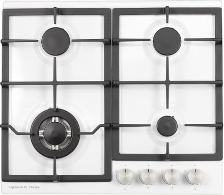 Газовая варочная панель ZIGMUND & SHTAIN G 14.6 W, 4 конфорки, эмалированная сталь, белый