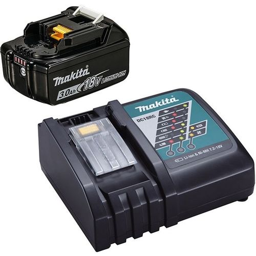 Батарея аккумуляторная Makita BL1830B LXT, 18В, 3Ач, Li-Ion, ЗУ в комплекте [191a25-2]