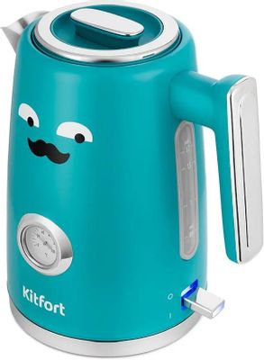 Чайник электрический KitFort КТ-6144-2, 2200Вт, бирюзовый