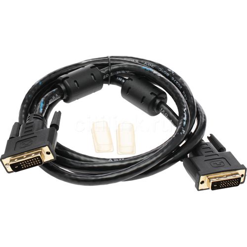 Кабель Buro DVI-D (m) — DVI-D (m), GOLD , ферритовый фильтр , 1.8м