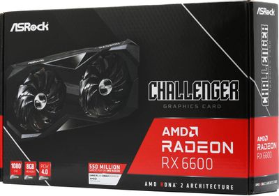 Видеокарта ASRock AMD Radeon RX 6600 RX6600 CLD 8G 8ГБ Challenger