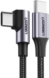 Изображение товара Кабель UGREEN US255,  USB Type-C (m) -  USB Type-C (m),  0.5м,  3A,  серый / черный [50122]