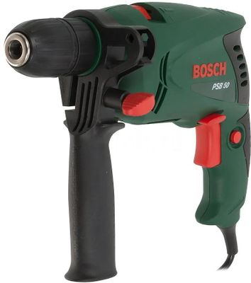 Дрель ударная Bosch PSB 50 500Вт патрон:быстрозажимной реверс (кейс в ...