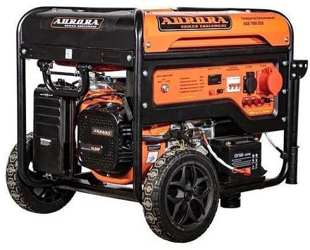 Бензиновый генератор Aurora AGE 7500 DSX, 380/220/12 В, 6.5кВт, на колёсах с АКБ [6776]