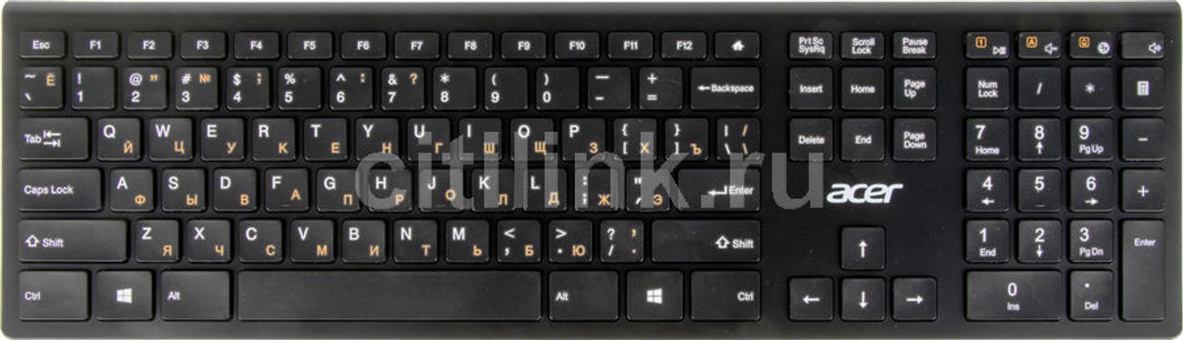 Клавиатура Acer OKR020,  USB, Радиоканал, черный [zl.kbdee.004]