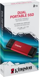 2ТБ Внешний диск SSD Kingston SPSD/2TB, USB 3.2 Gen 2, красный