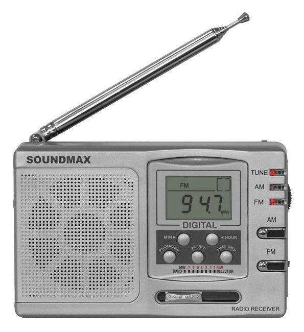 Радиоприемник Soundmax SM-2600, серебристый – купить в Ситилинк | 587212