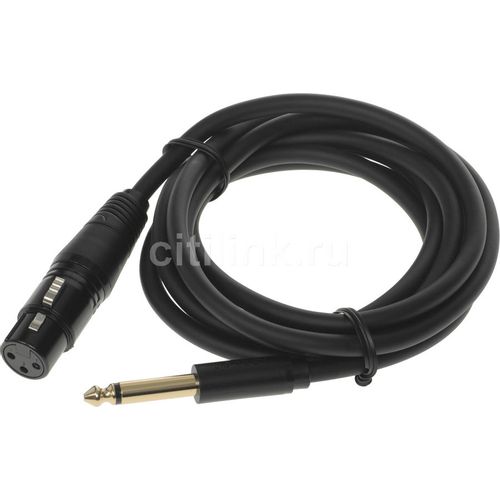Кабель аудио UGREEN AV131, Jack 6.35 (m) — XLR, 2м, черный [20719]