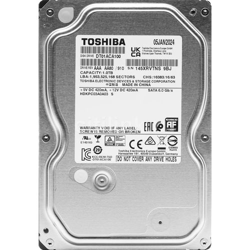 1ТБ Жесткий диск Toshiba DT01ACA100, SATA III, 3.5", 7200об/мин