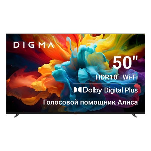 50" Телевизор Digma DM-LED50UBB33 4K Ultra HD, СМАРТ ТВ, YaOS, черный