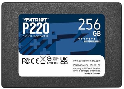 SSD накопитель Patriot P220 P220S256G25 256ГБ, 2.5", SATA III,  SATA