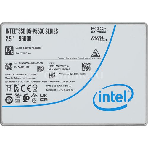 960ГБ Серверный SSD накопитель Intel SSDPF2KX960HZN1 PCIe 4.0 x4, 2.5″, TLC, TBW — 1700ТБ