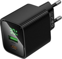 Изображение товара Сетевое зарядное устройство Hoco CS84A Excellent PD30W+QC3.0,  USB-A,  USB-C, 30Вт, 3A, черный [64554]