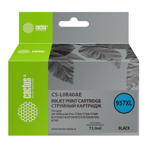 Картридж Cactus CS-L0R40AE, 957XL, черный пигментный / CS-L0R40AE