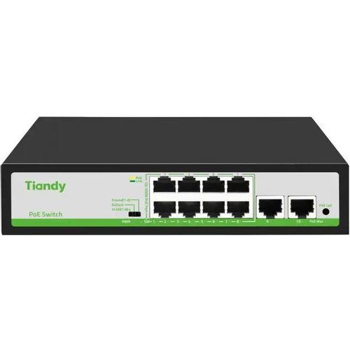 Коммутатор TIANDY TC-P3S010 F/0820/AT/90/V2.0, неуправляемый, 10 RJ-45, 10/100 Мбит/с
