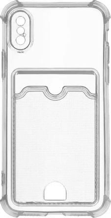 Чехол (клип-кейс) ZIBELINO Silicone Card Holder, для Apple iPhone X/XS, прозрачный [zsch-apl-xs-cam-trn]