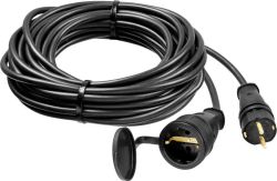 Удлинитель силовой Stayer 55026-10, розеток 1шт, 3x1.5 кв.мм, 10м, КГ, без катушки, черный