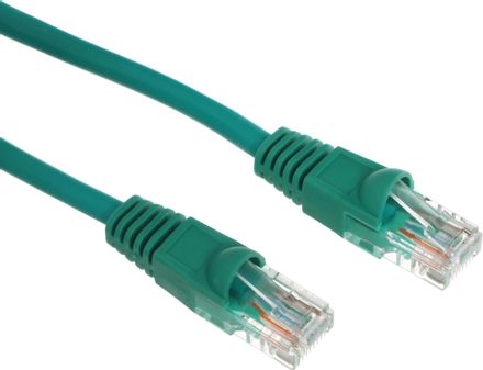 Патч-корд Buro UTP-5E-1M-GR литой (molded), UTP, кат.5E, 1м, 4 пары, 26AWG, алюминий омедненный, многожильный, зеленый