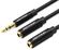 Изображение товара Переходник для наушников VENTION Jack 3.5 (m) -  2xJack 3.5 (f),  0.3м, GOLD,  черный [bbwby]