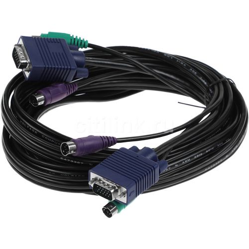 Кабель D-Link DKVM-CB3/A3A 3м, многожильный, черный