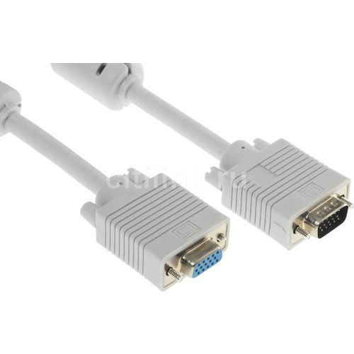 Кабель-удлинитель VGA Buro CAB015S-06, VGA (m) — VGA (f), ферритовый фильтр , 1.8м, серый — цена и наличие Кабель-удлинитель VGA Buro CAB015S-06, VGA (m) — VGA (f), ферритовый фильтр , 1.8м, серый