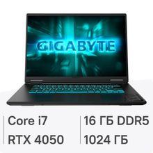 Изображение товара Ноутбук игровой Gigabyte GAMING A16 GA6H 16", 2025, IPS, Intel Core i7 13620H 2.4ГГц, 10-ядерный, 16ГБ DDR5, 1ТБ SSD,  NVIDIA GeForce  RTX 4050 для ноутбуков - 6 ГБ, без операционной системы, черный [cmhi2kz894sd]