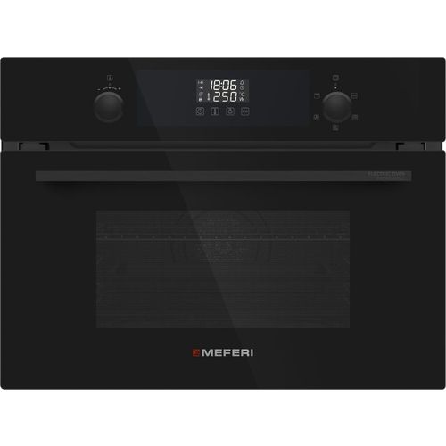 Духовой шкаф электрический MEFERI Microwave MEO607BK, 44л, дверца с 2 стеклами, черный/нержавеющая сталь