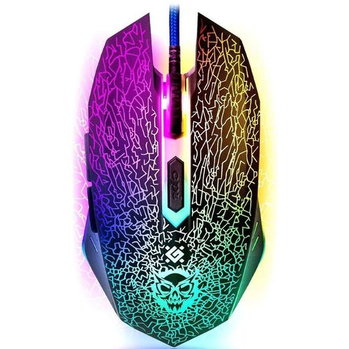Мышь проводная Defender Shock GM-110L, игровая, оптическая, USB, 3200dpi, черный [52110]