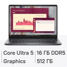 Изображение товара Ноутбук Dell Pro 14 14 IPS Intel Core Ultra 5 235U 16ГБ 512ГБ SSD Linux серый