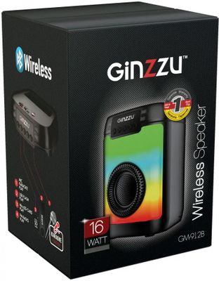 Колонка портативная Ginzzu GM-912B, 16Вт, черный – купить в Ситилинк ...