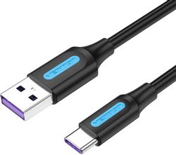 Кабель VENTION CORBH, USB Type-C (m) (прямой) - USB 2.0 A (m) (прямой), черный