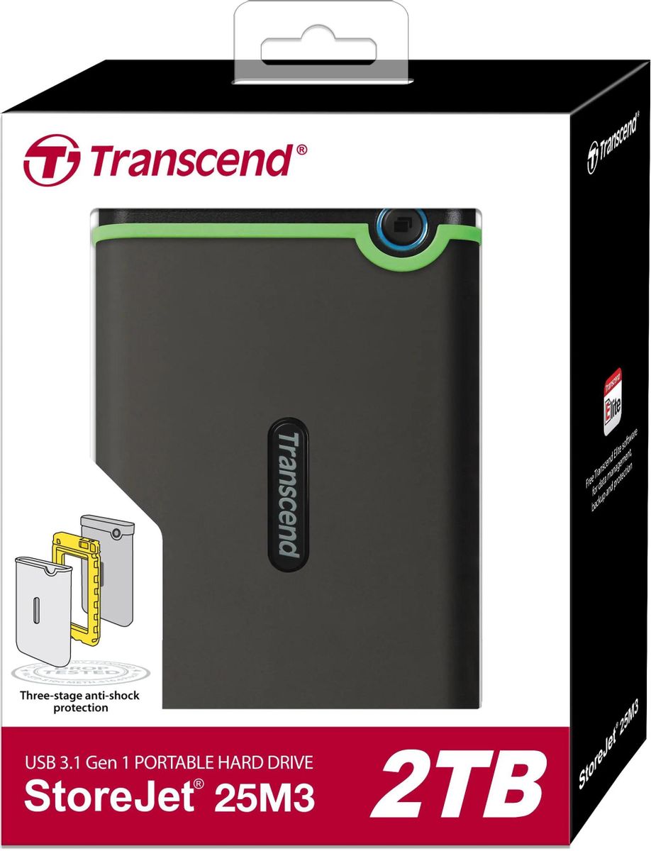 Внешний диск HDD Transcend StoreJet 25M3S TS2TSJ25M3S, 2ТБ, серый – купить  в Ситилинк | 1053459