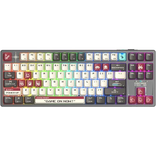 Клавиатура A4TECH Bloody WS87, беспроводная, USB, Bluetooth/Радиоканал, механическая, серый/красный