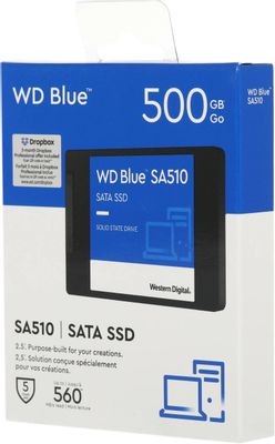 SSD накопитель WD Blue WDS500G3B0A 500ГБ, 2.5, SATA III, SATA