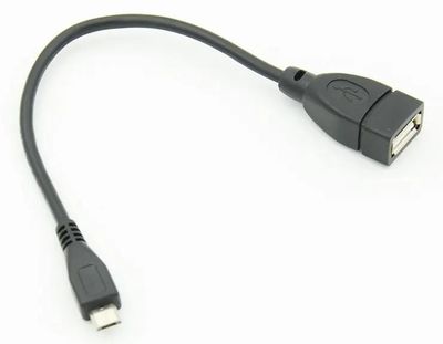Кабель  micro USB (m) -  USB (f),  0.2м,  черный